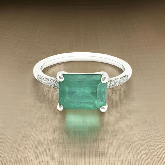 Natural Emerald Diamond Ring Size 6.5 14k Gold 1.95 TCW Certified $3,950 310582 - Picture 10 of 12